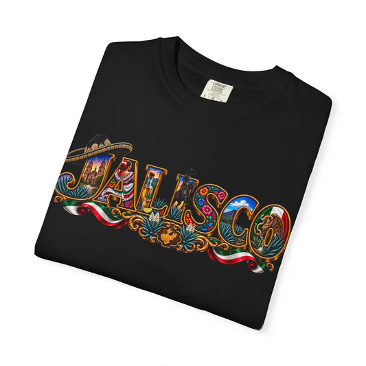Jalisco Graphic T-Shirt — Colorful Mexican Folk Art Typography