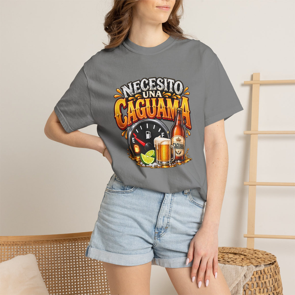 Necesito Una Caguama T-shirt | Beer Bottle, Mug & Lime Design