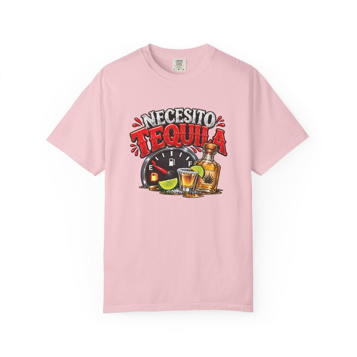 Necesito Tequila T-shirt | Tequila Bottle & Shot Glass Illustration