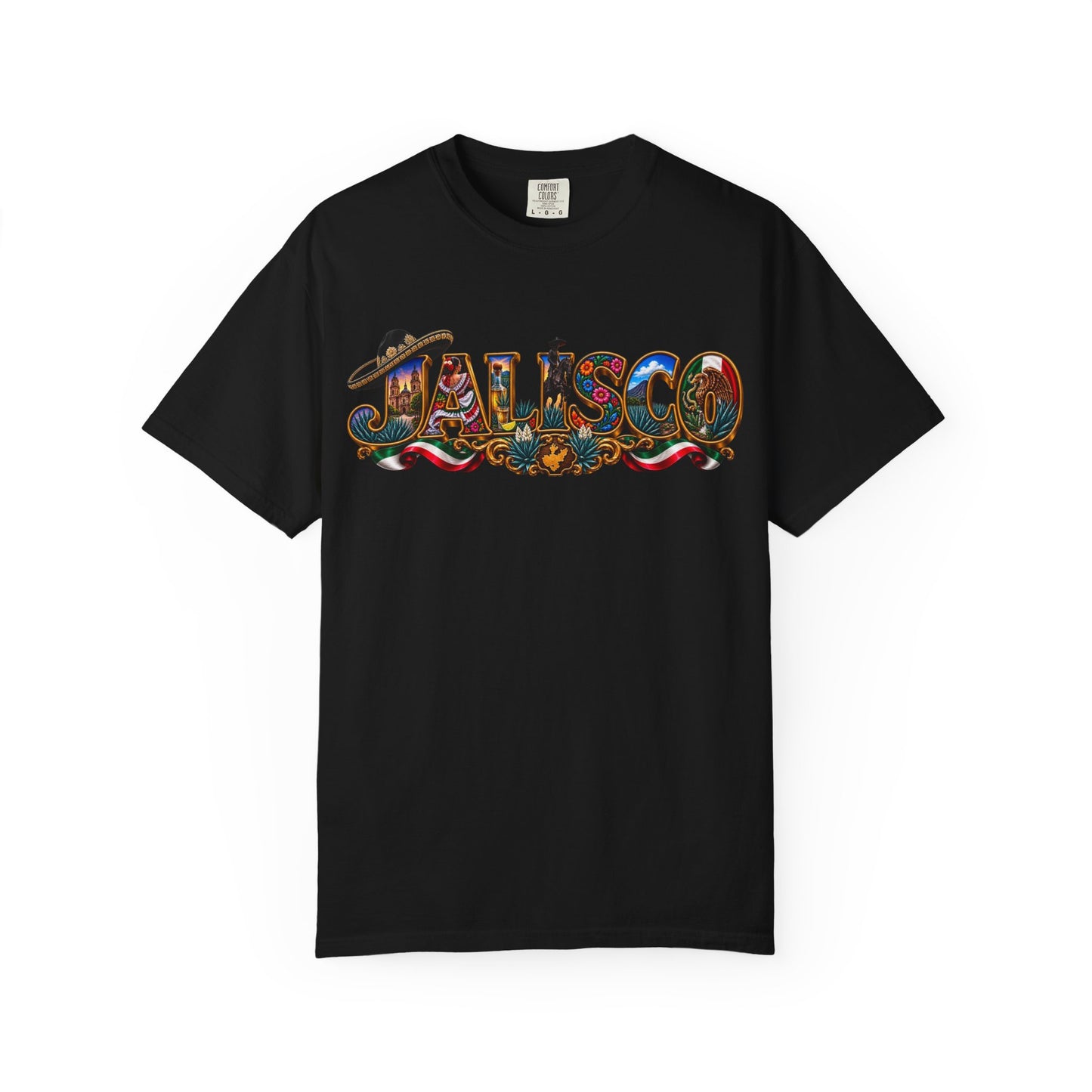Jalisco Graphic T-Shirt — Colorful Mexican Folk Art Typography