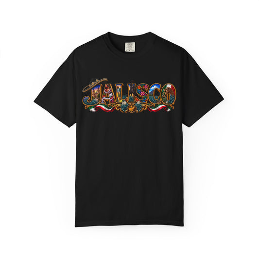 Jalisco Graphic T-Shirt — Colorful Mexican Folk Art Typography