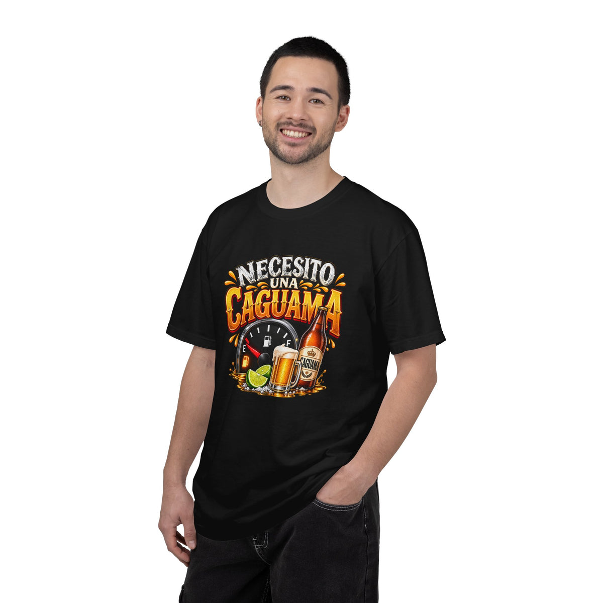 Necesito Una Caguama T-shirt | Beer Bottle, Mug & Lime Design