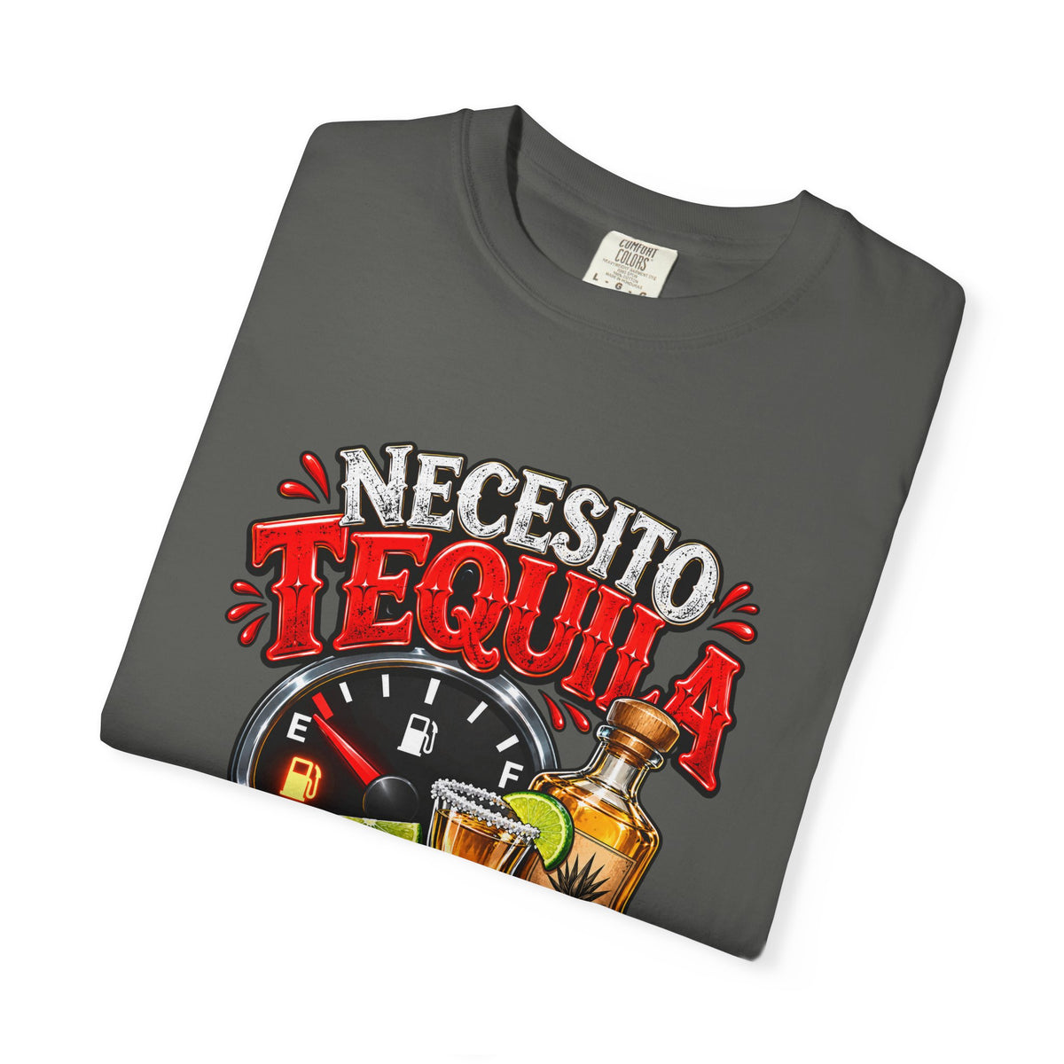 Necesito Tequila T-shirt | Tequila Bottle & Shot Glass Illustration