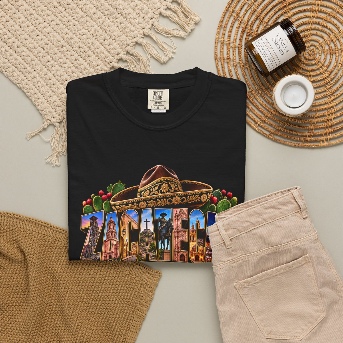 Zacatecas Postcard T-Shirt | Desert Cactus City Skyline