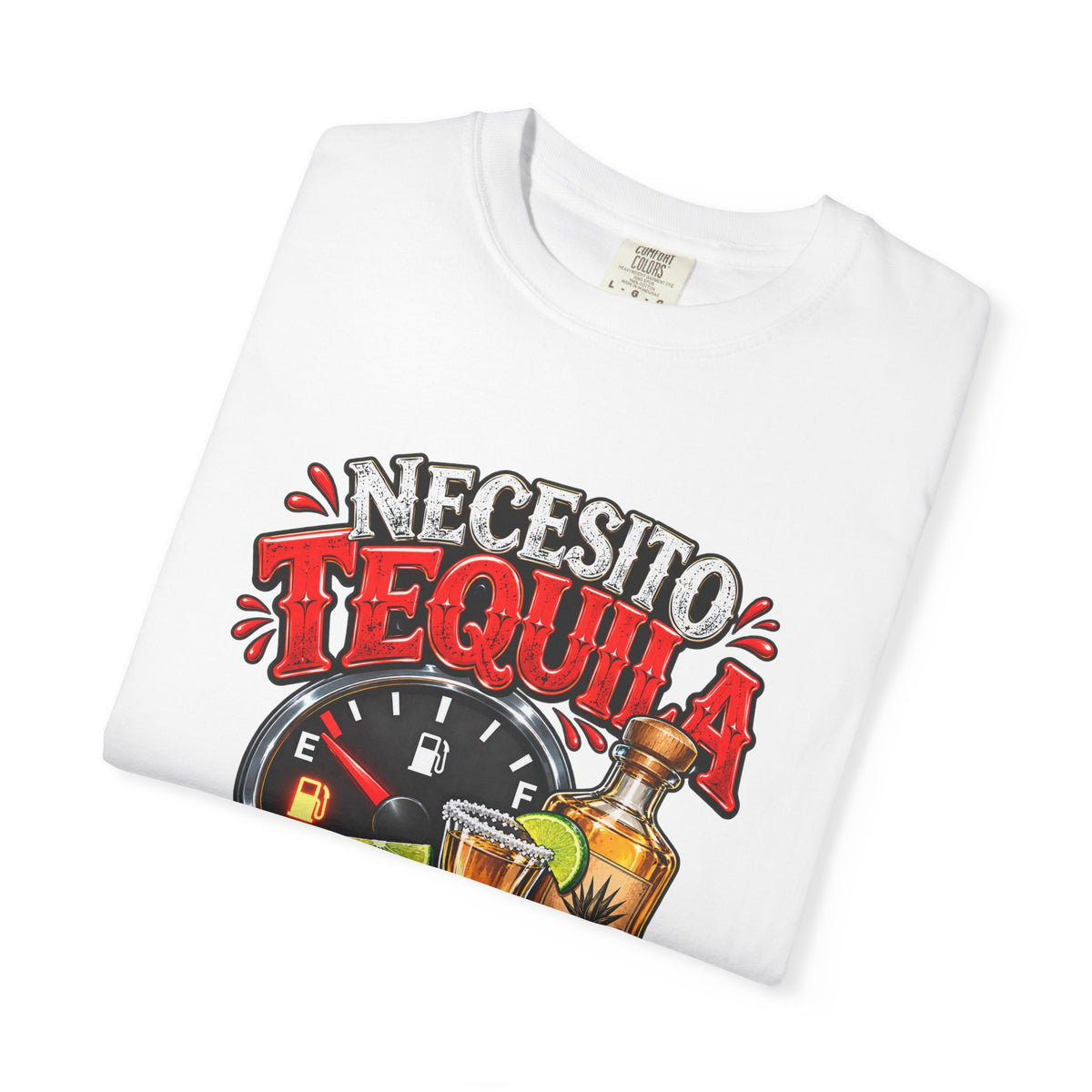 Necesito Tequila T-shirt | Tequila Bottle & Shot Glass Illustration