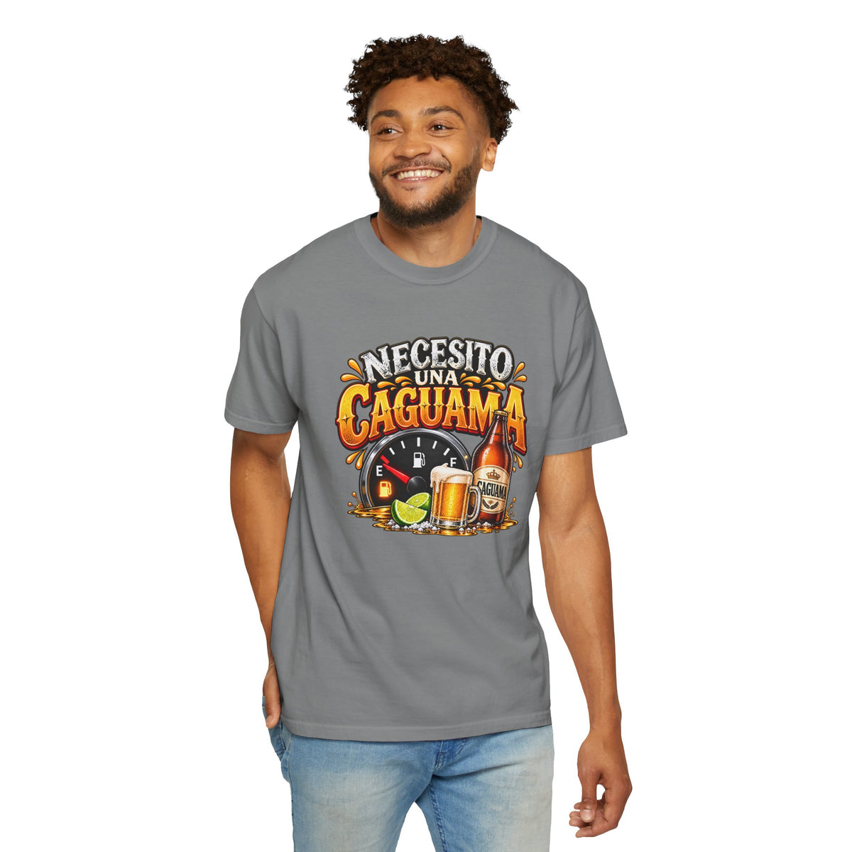 Necesito Una Caguama T-shirt | Beer Bottle, Mug & Lime Design
