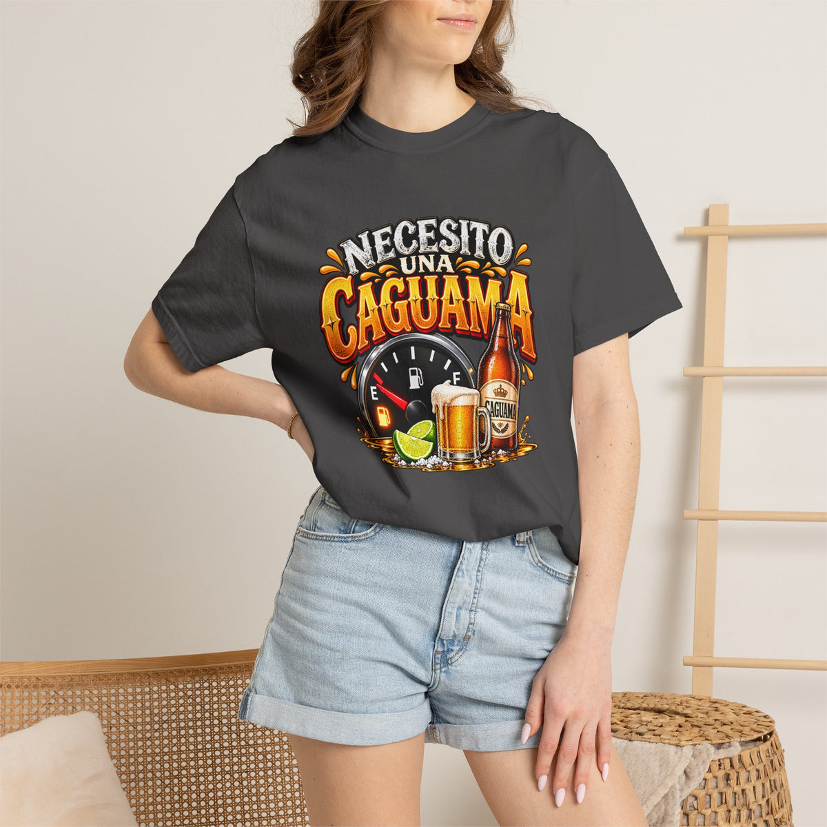 Necesito Una Caguama T-shirt | Beer Bottle, Mug & Lime Design
