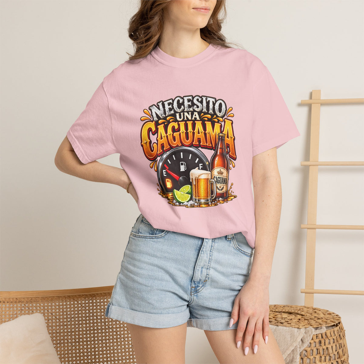 Necesito Una Caguama T-shirt | Beer Bottle, Mug & Lime Design