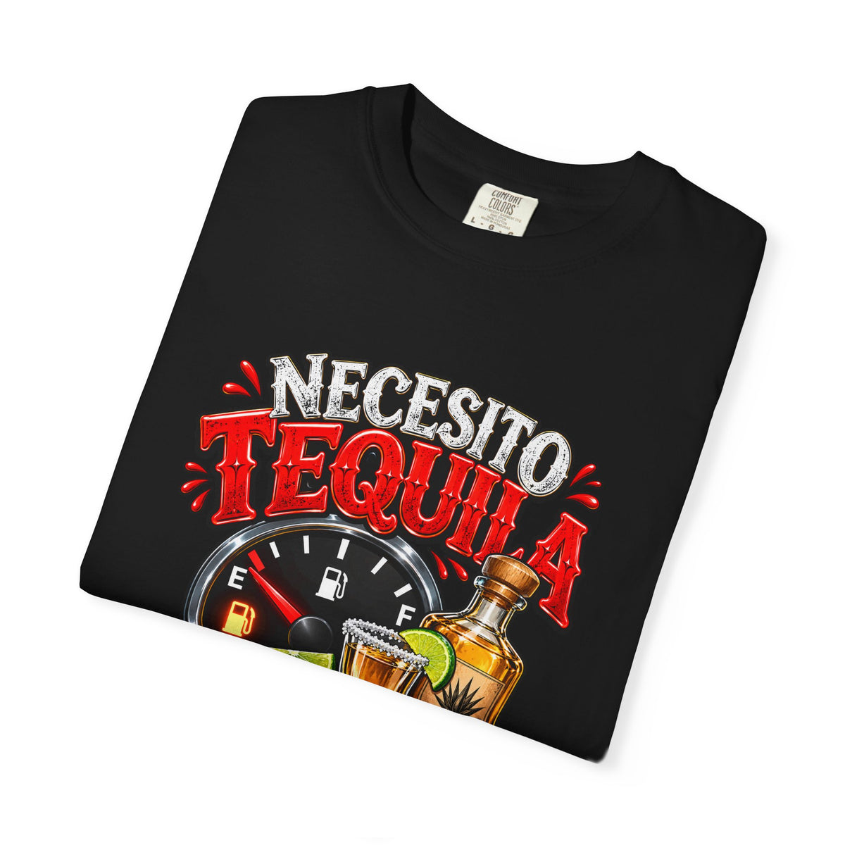 Necesito Tequila T-shirt | Tequila Bottle & Shot Glass Illustration