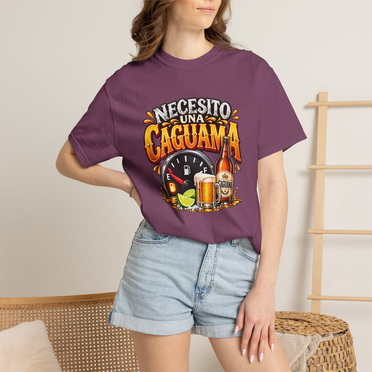 Necesito Una Caguama T-shirt | Beer Bottle, Mug & Lime Design