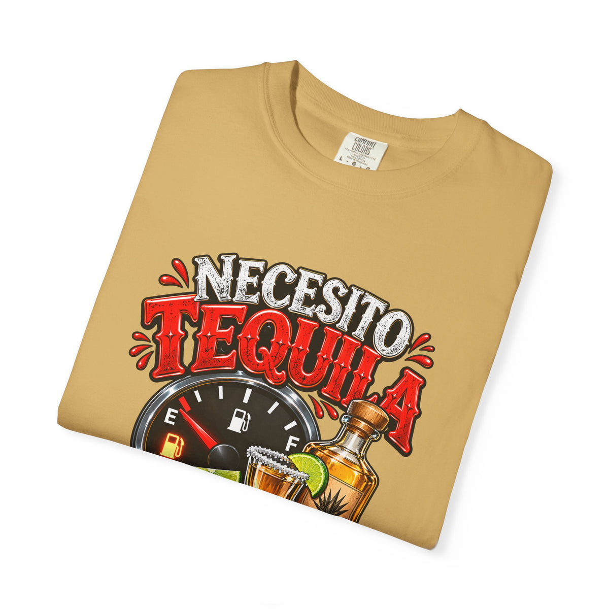Necesito Tequila T-shirt | Tequila Bottle & Shot Glass Illustration