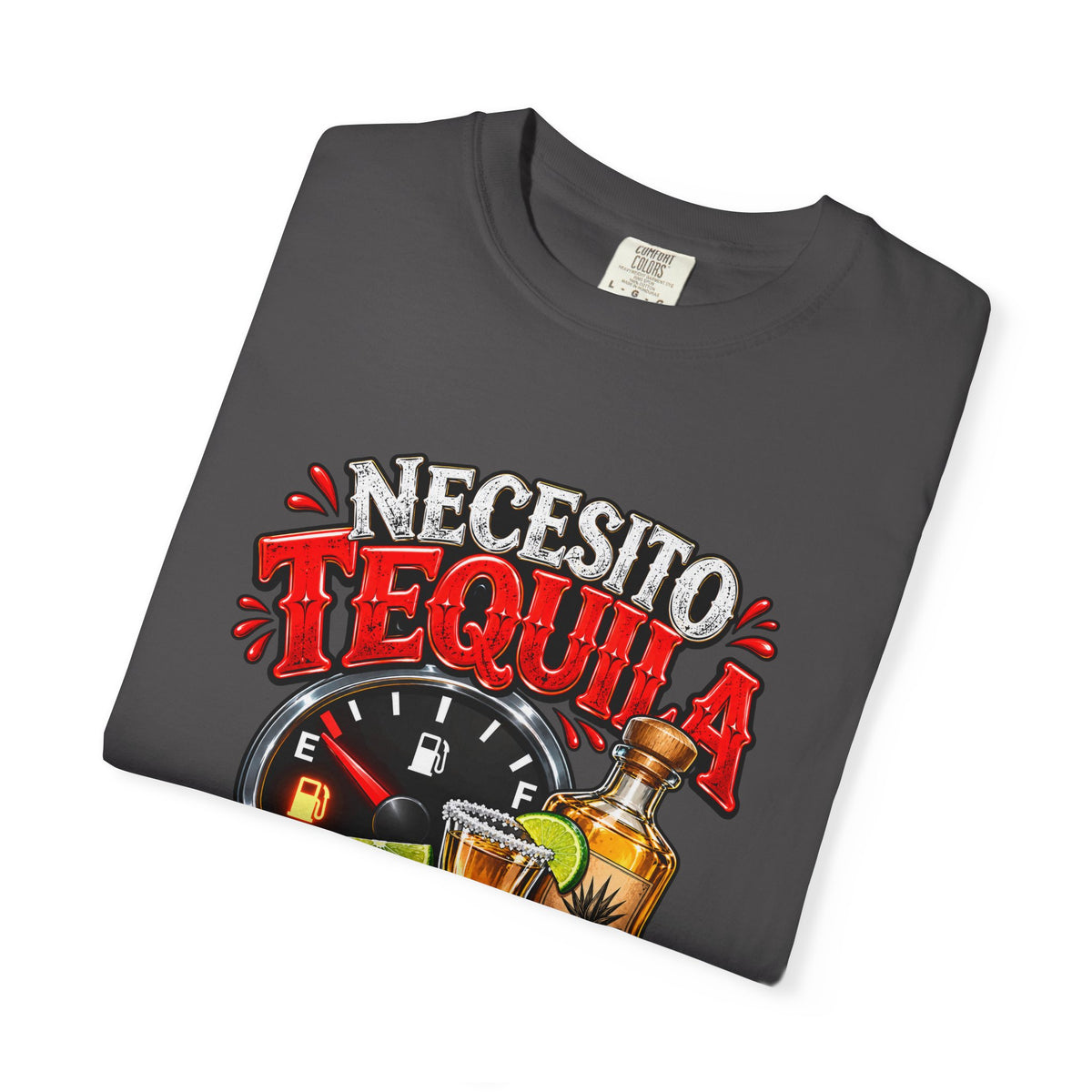 Necesito Tequila T-shirt | Tequila Bottle & Shot Glass Illustration
