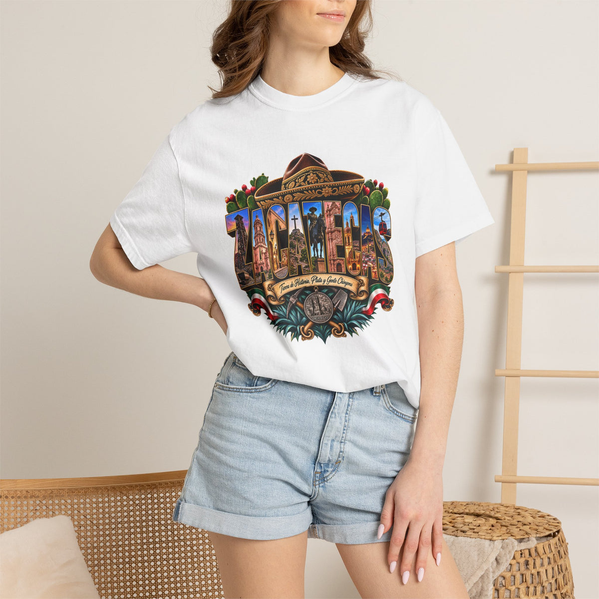 Zacatecas Postcard T-Shirt | Desert Cactus City Skyline