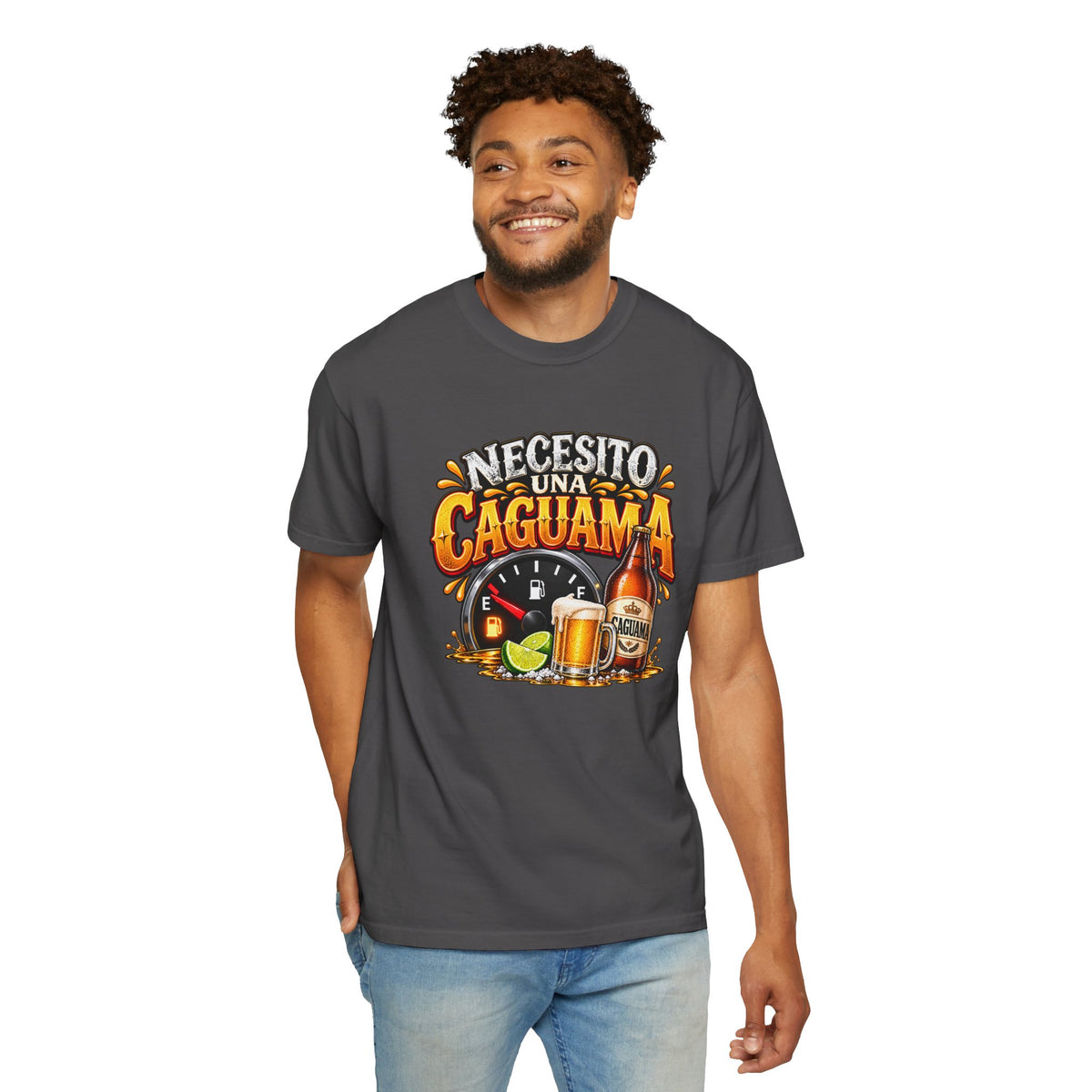 Necesito Una Caguama T-shirt | Beer Bottle, Mug & Lime Design