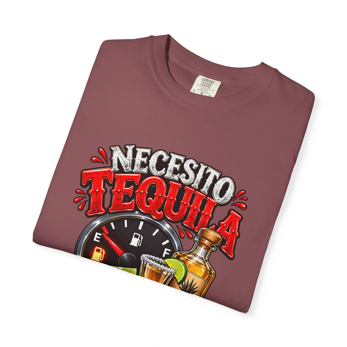 Necesito Tequila T-shirt | Tequila Bottle & Shot Glass Illustration
