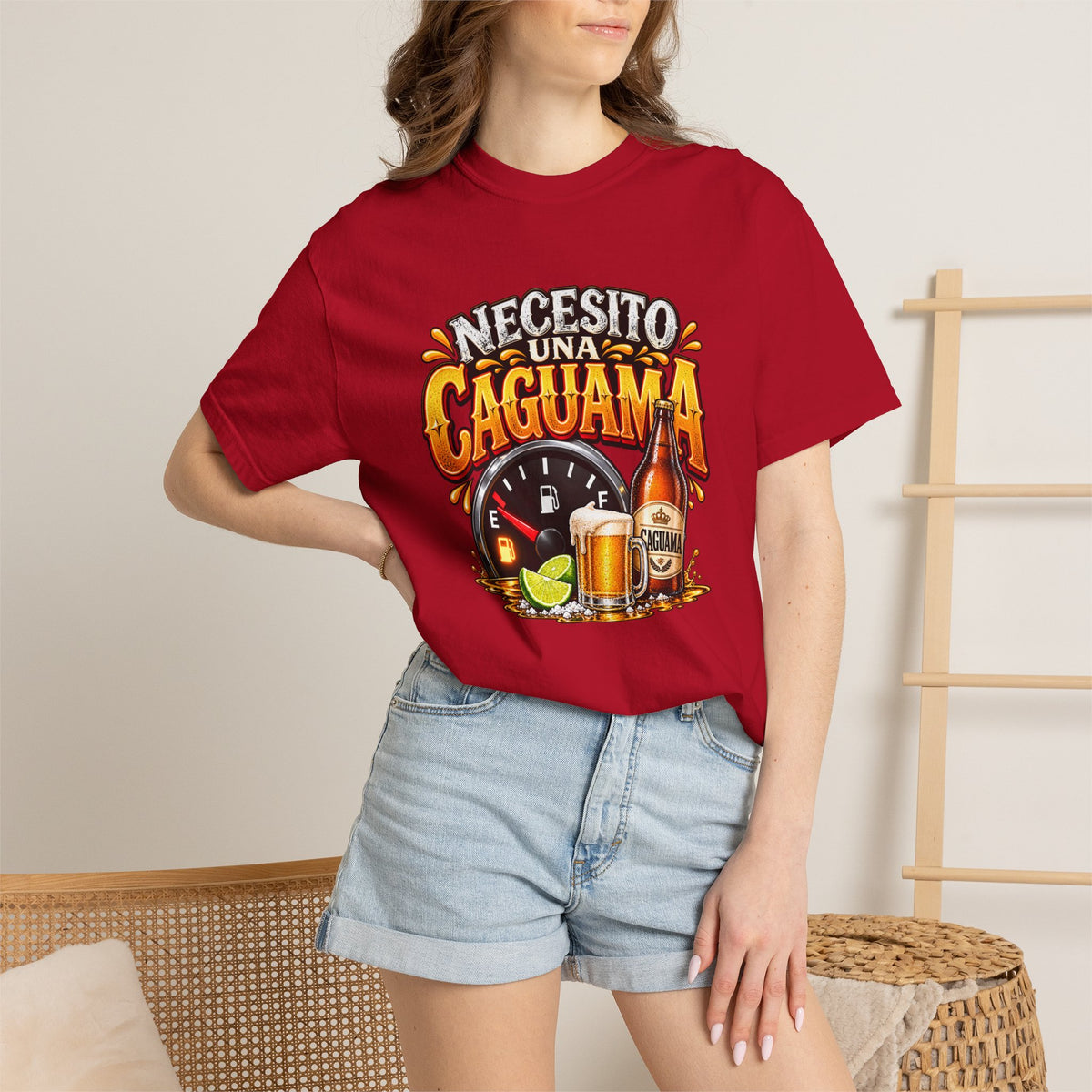 Necesito Una Caguama T-shirt | Beer Bottle, Mug & Lime Design