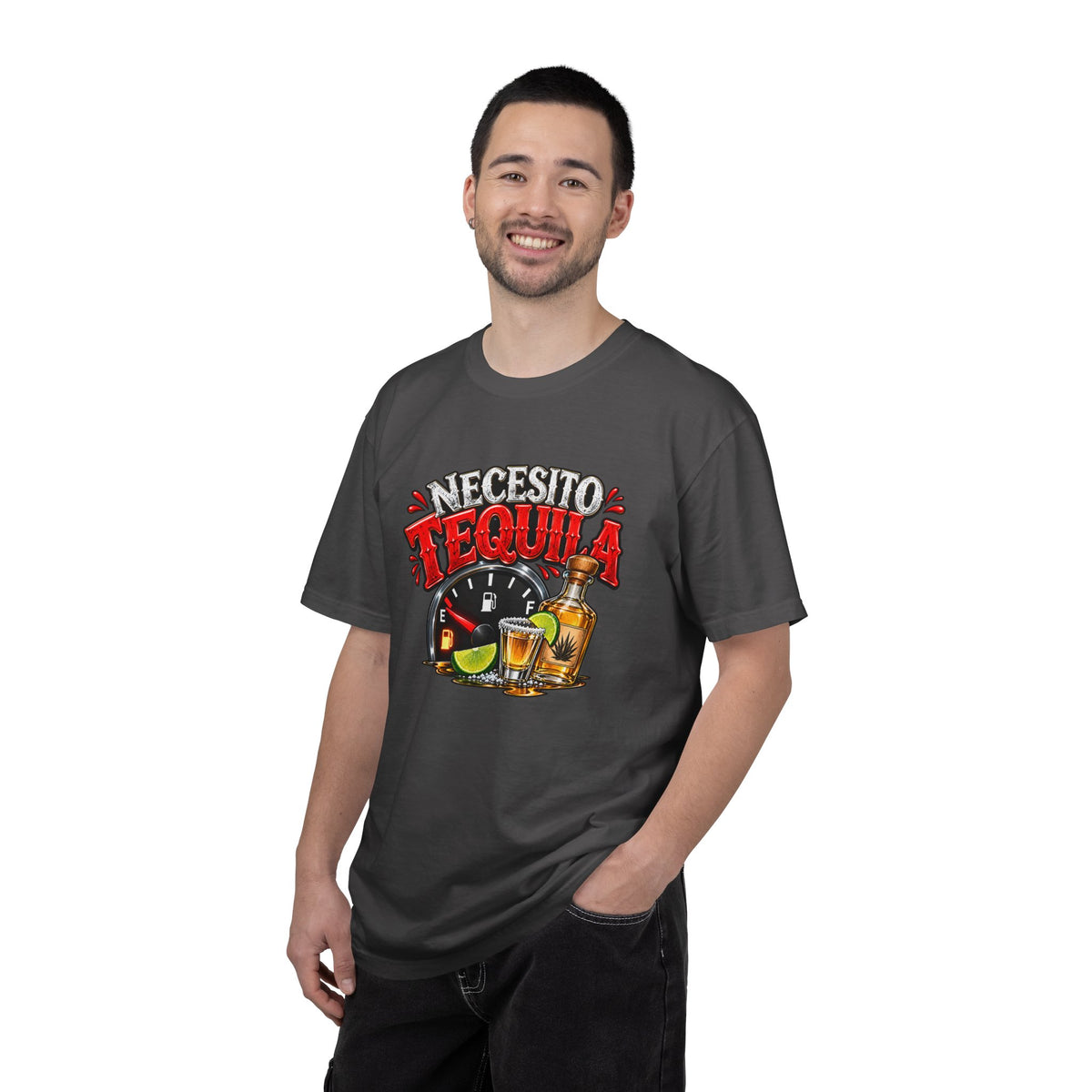 Necesito Tequila T-shirt | Tequila Bottle & Shot Glass Illustration