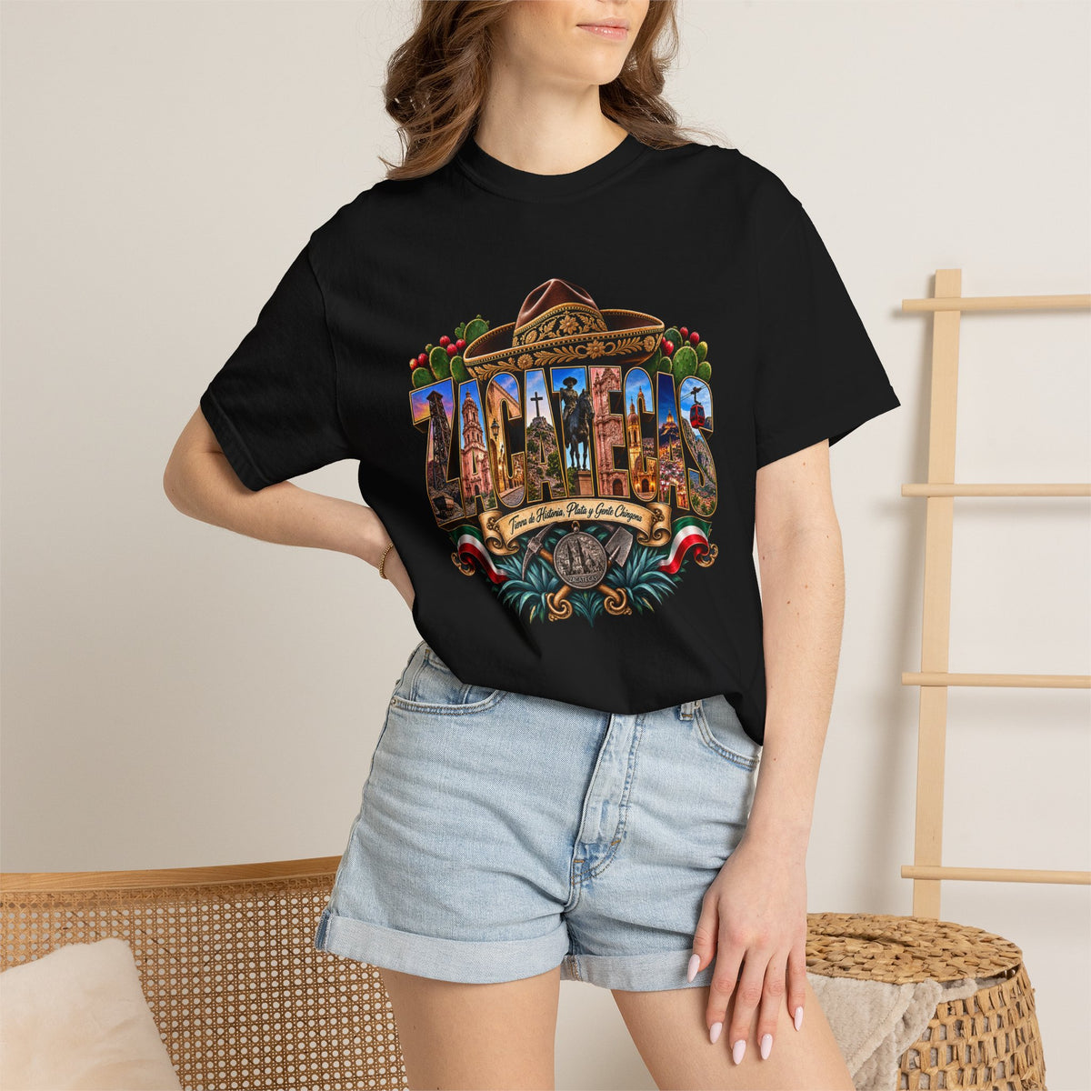Zacatecas Postcard T-Shirt | Desert Cactus City Skyline