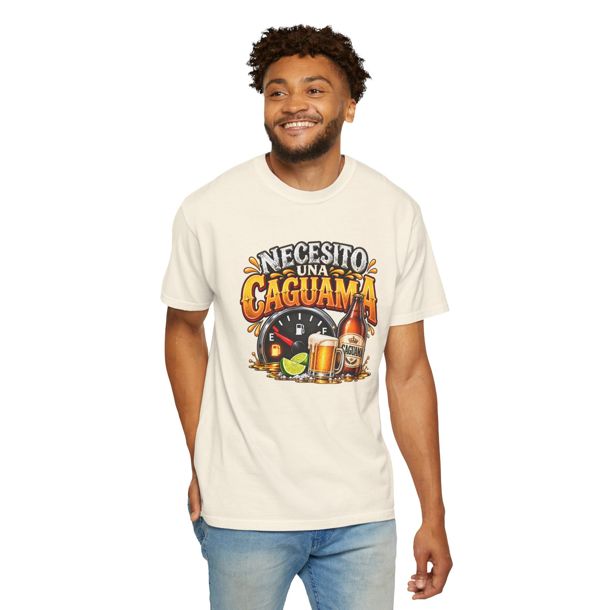 Necesito Una Caguama T-shirt | Beer Bottle, Mug & Lime Design