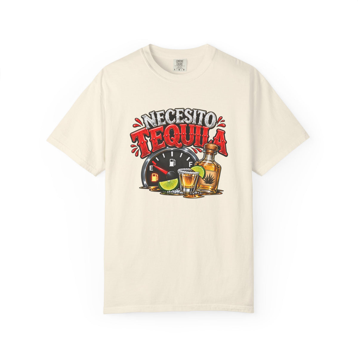 Necesito Tequila T-shirt | Tequila Bottle & Shot Glass Illustration