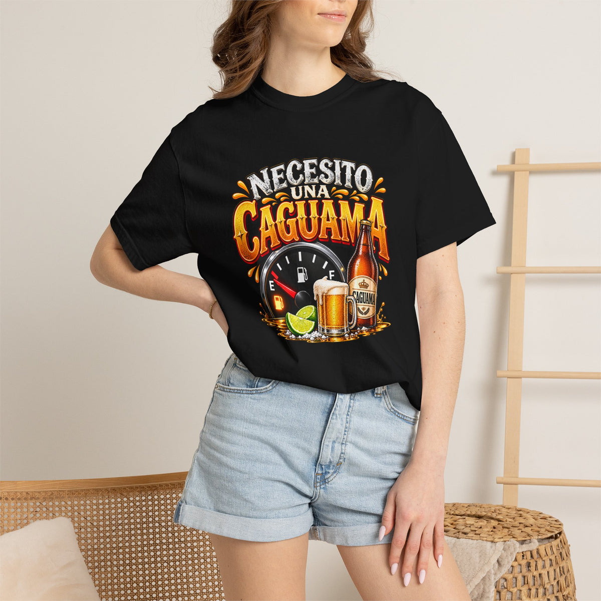 Necesito Una Caguama T-shirt | Beer Bottle, Mug & Lime Design