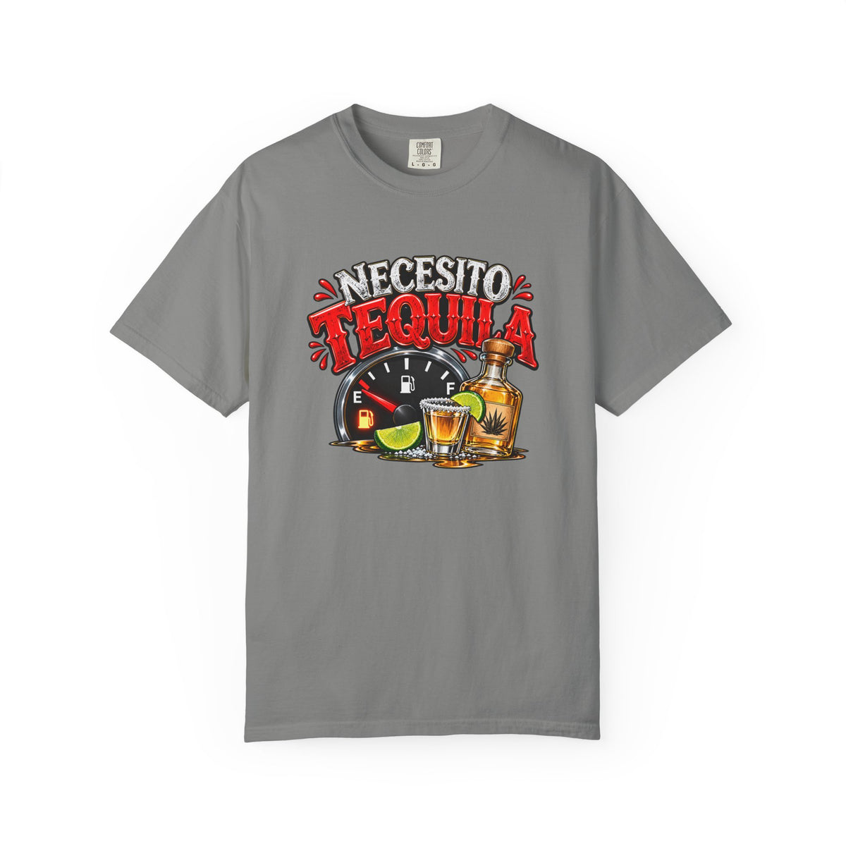 Necesito Tequila T-shirt | Tequila Bottle & Shot Glass Illustration
