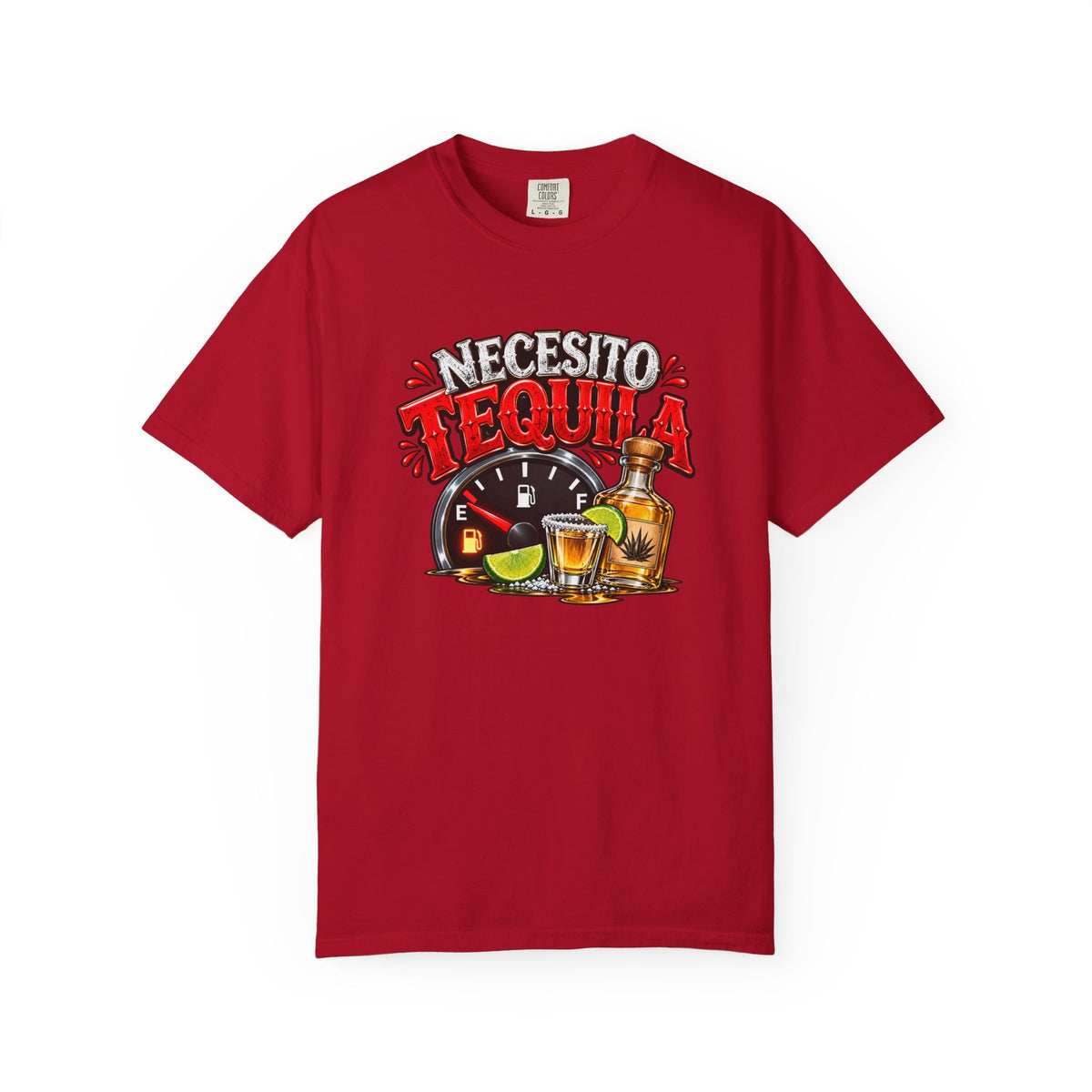 Necesito Tequila T-shirt | Tequila Bottle & Shot Glass Illustration