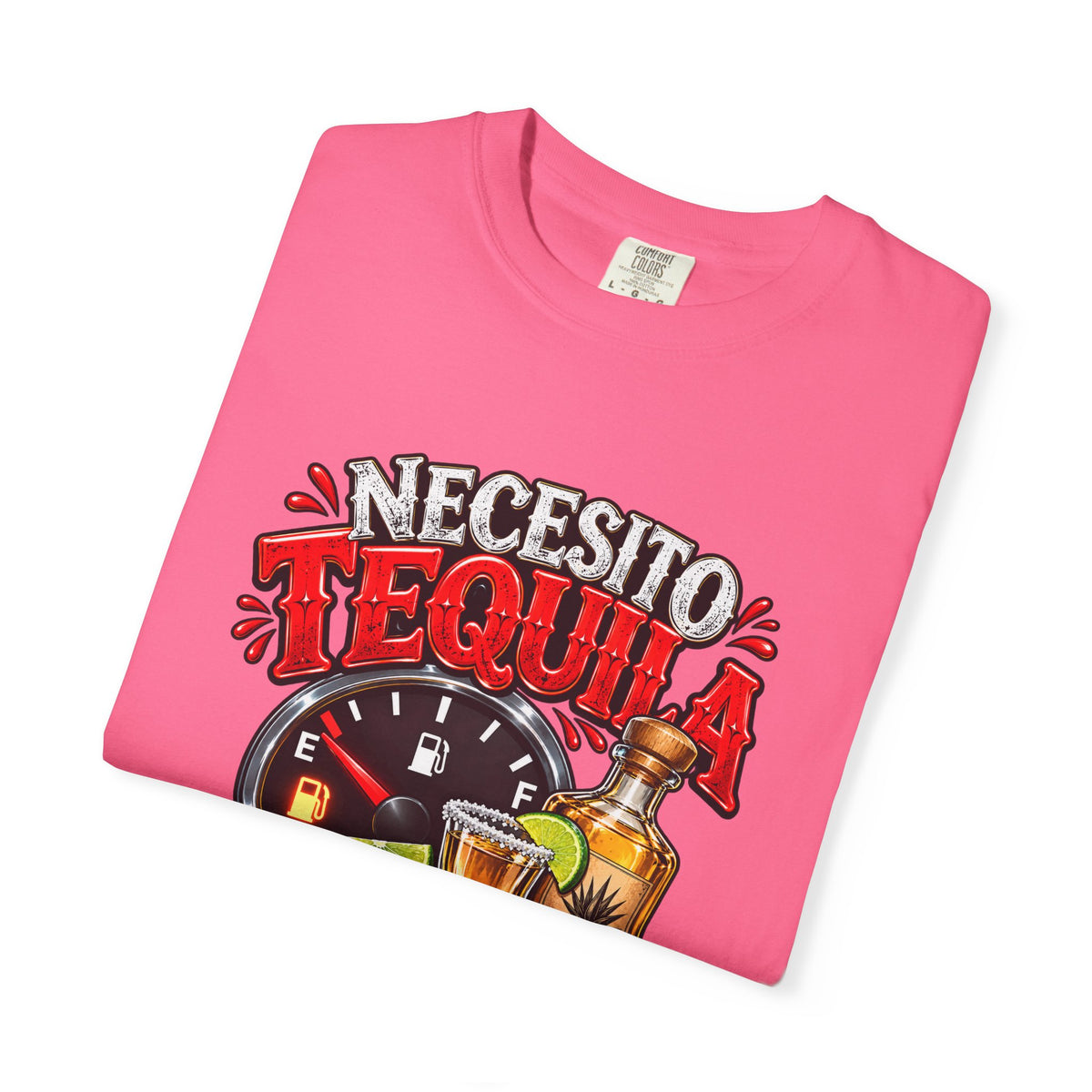 Necesito Tequila T-shirt | Tequila Bottle & Shot Glass Illustration
