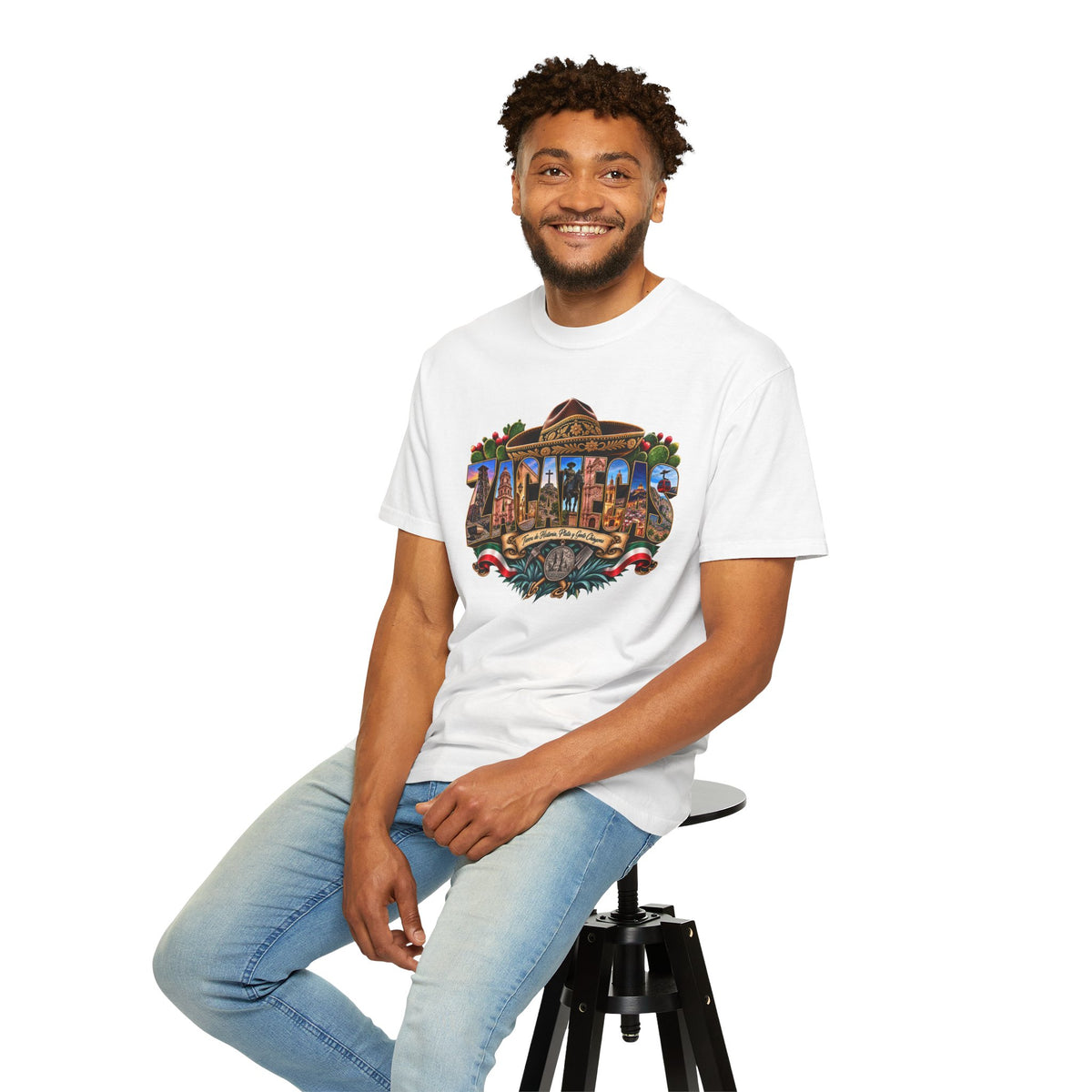 Zacatecas Postcard T-Shirt | Desert Cactus City Skyline