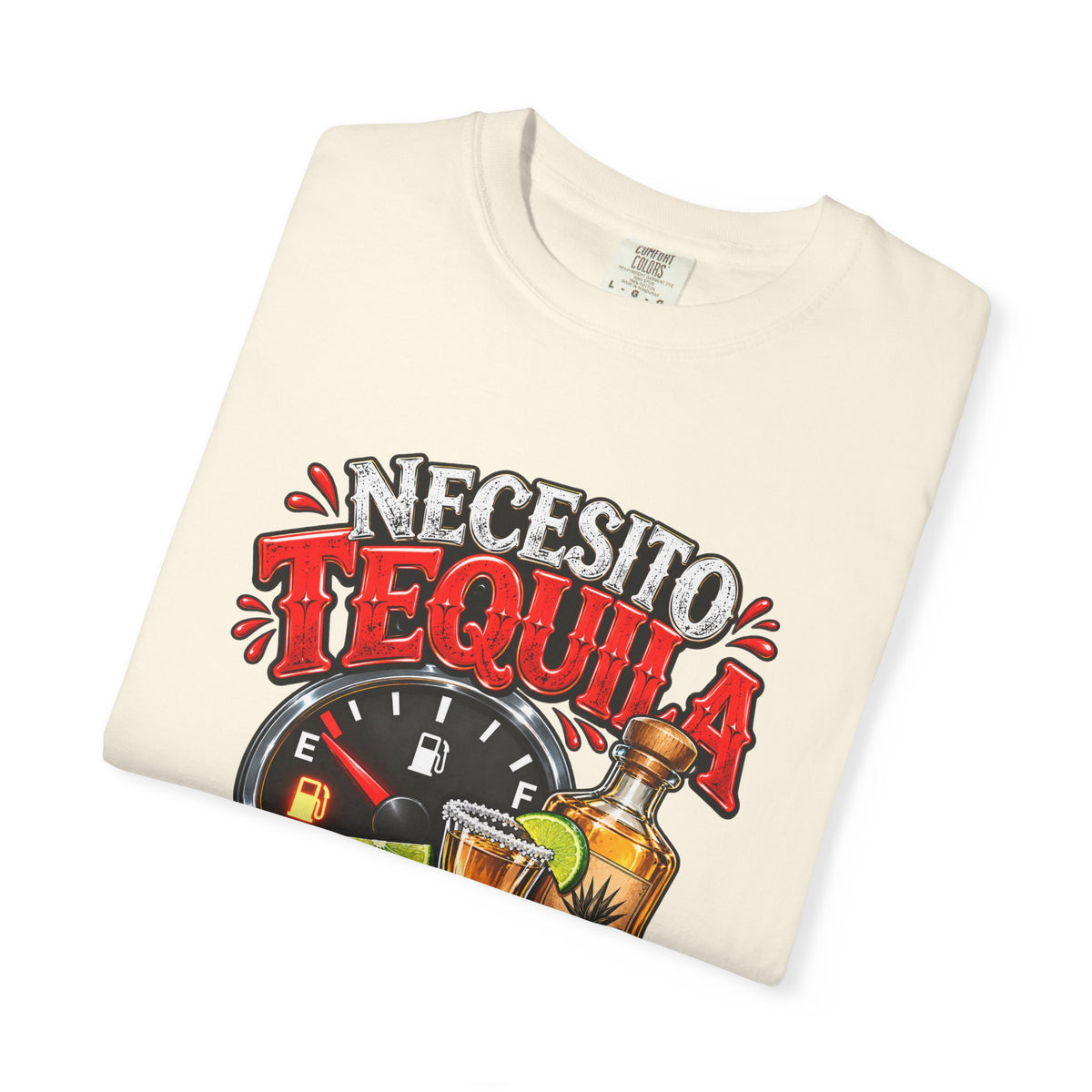 Necesito Tequila T-shirt | Tequila Bottle & Shot Glass Illustration