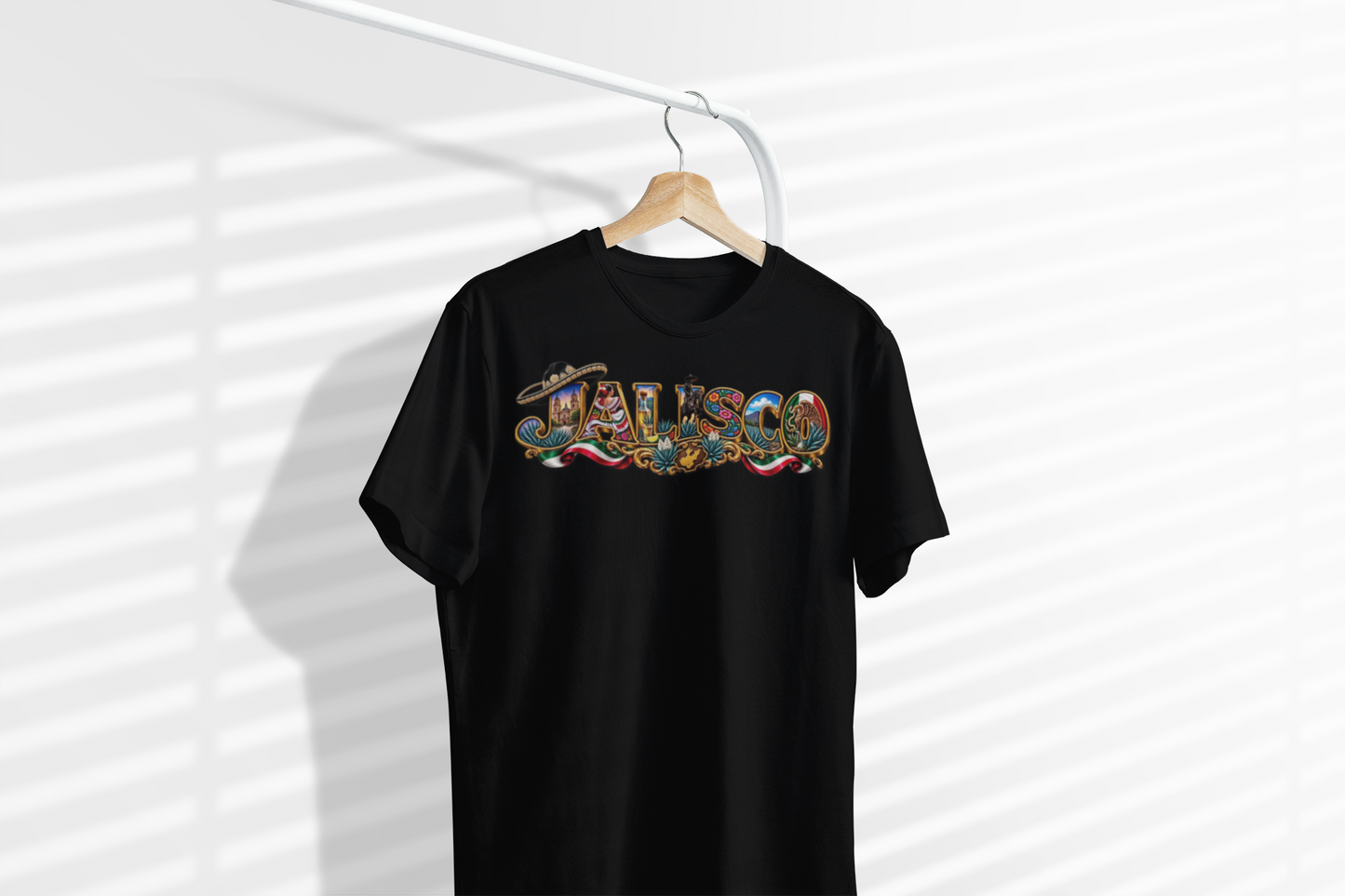 Jalisco Graphic T-Shirt — Colorful Mexican Folk Art Typography