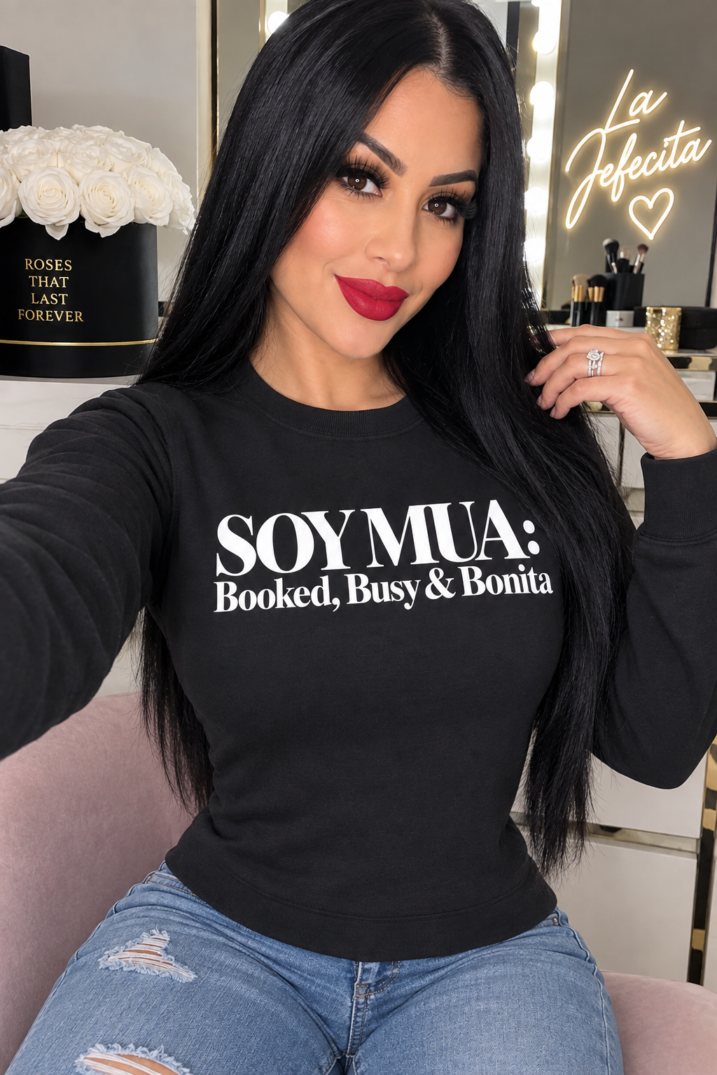 Sweatshirt — SOY MUA: Booked, Busy & Bonita Crewneck