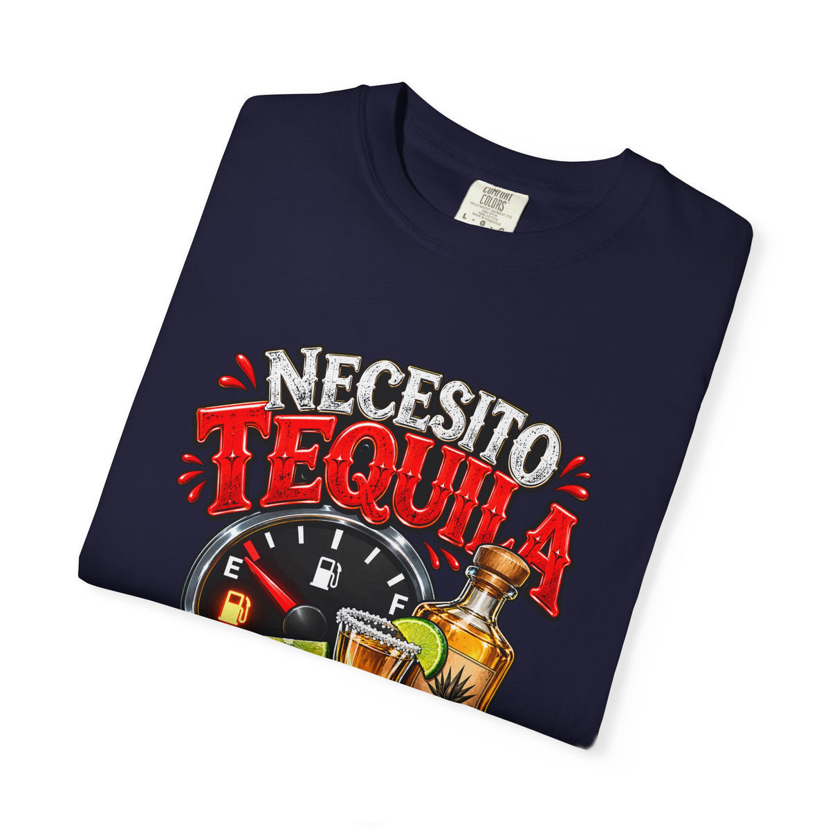 Necesito Tequila T-shirt | Tequila Bottle & Shot Glass Illustration