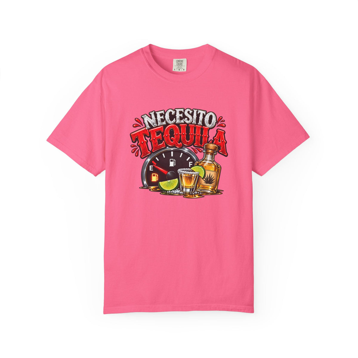 Necesito Tequila T-shirt | Tequila Bottle & Shot Glass Illustration