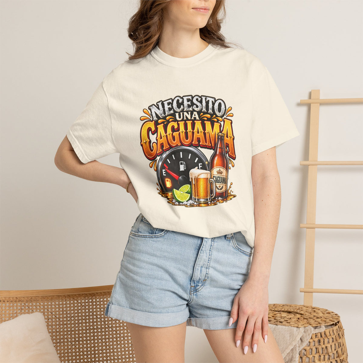 Necesito Una Caguama T-shirt | Beer Bottle, Mug & Lime Design