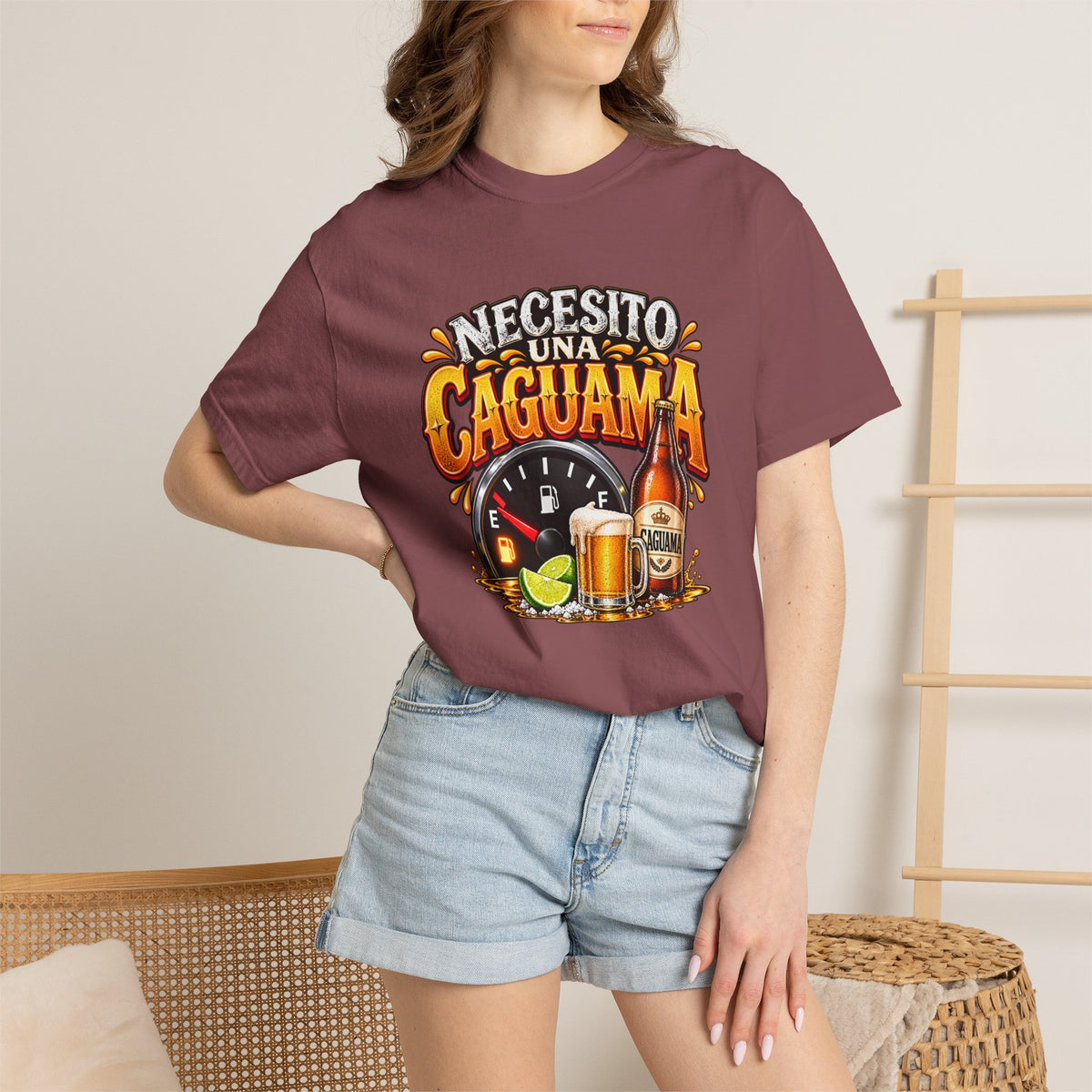 Necesito Una Caguama T-shirt | Beer Bottle, Mug & Lime Design