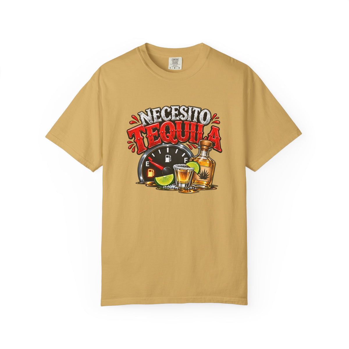 Necesito Tequila T-shirt | Tequila Bottle & Shot Glass Illustration