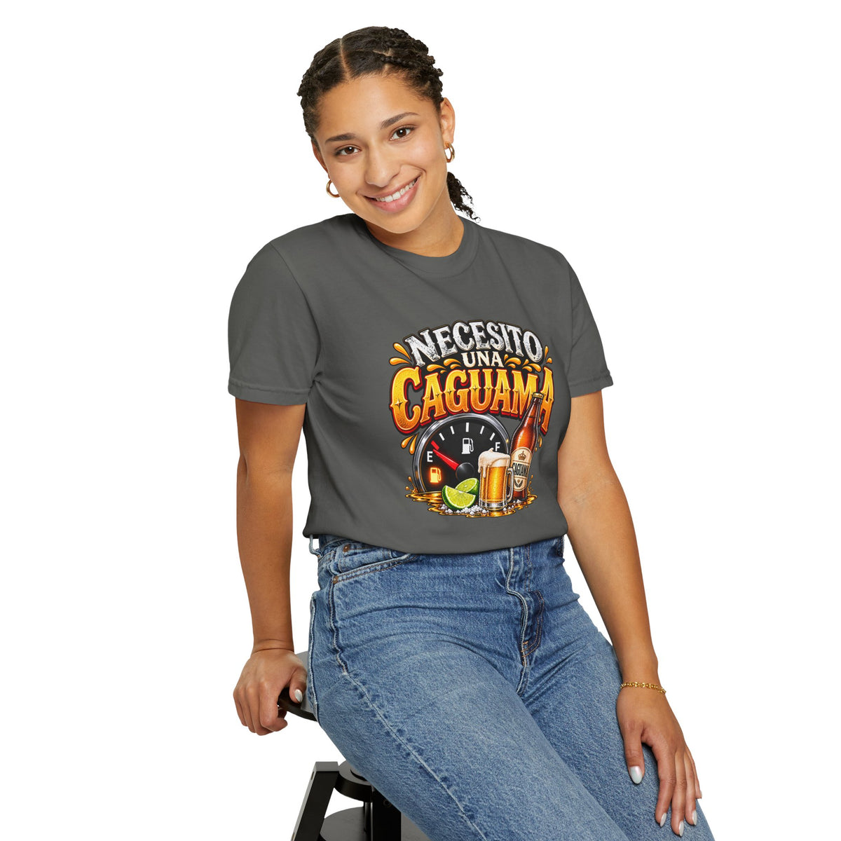 Necesito Una Caguama T-shirt | Beer Bottle, Mug & Lime Design
