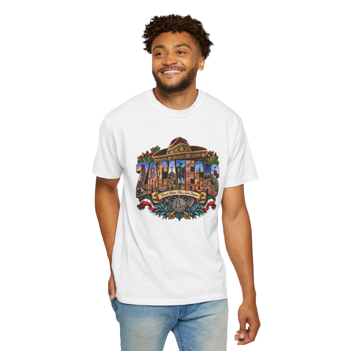 Zacatecas Postcard T-Shirt | Desert Cactus City Skyline