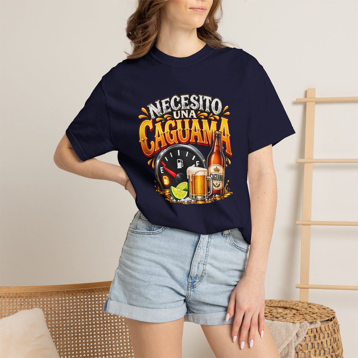 Necesito Una Caguama T-shirt | Beer Bottle, Mug & Lime Design