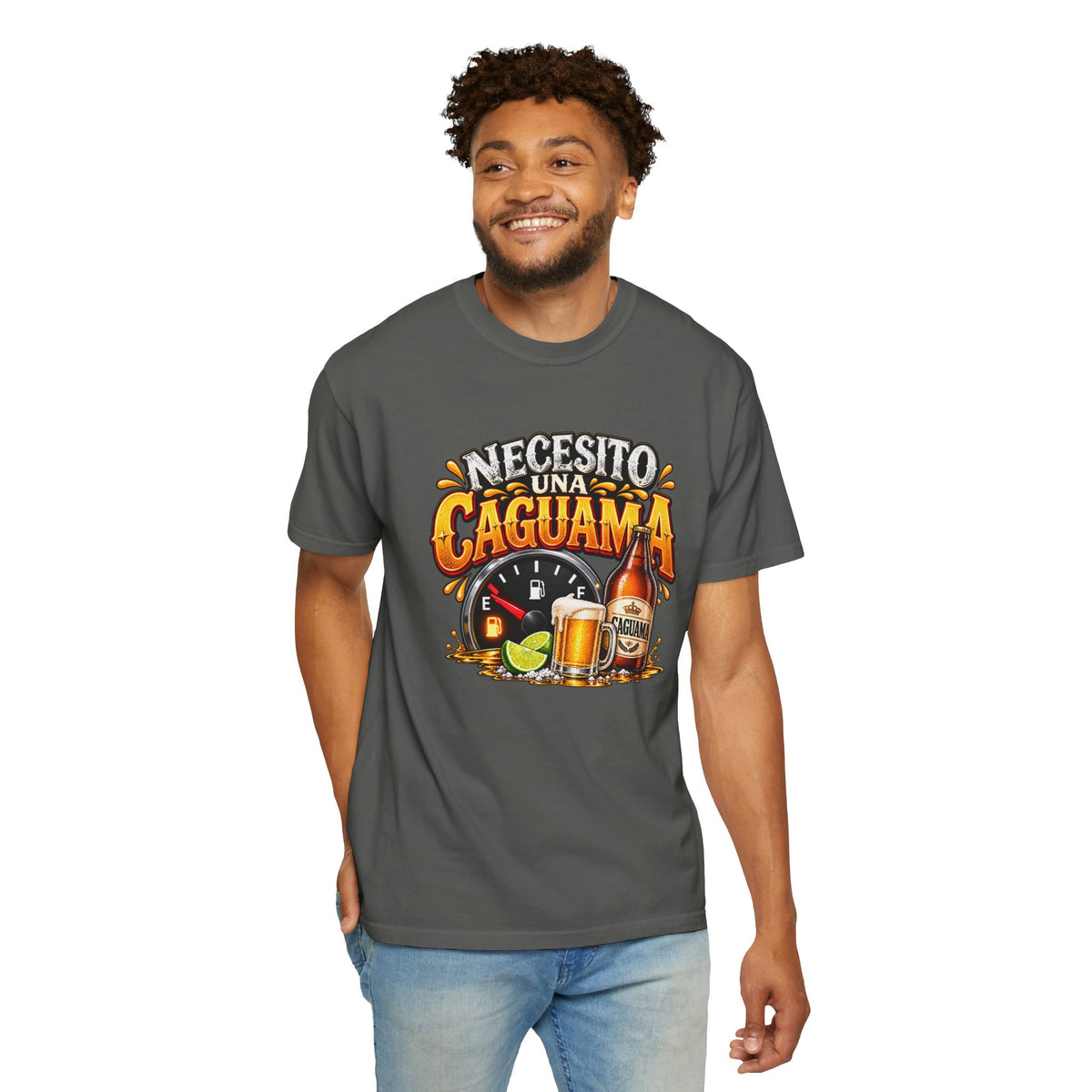 Necesito Una Caguama T-shirt | Beer Bottle, Mug & Lime Design