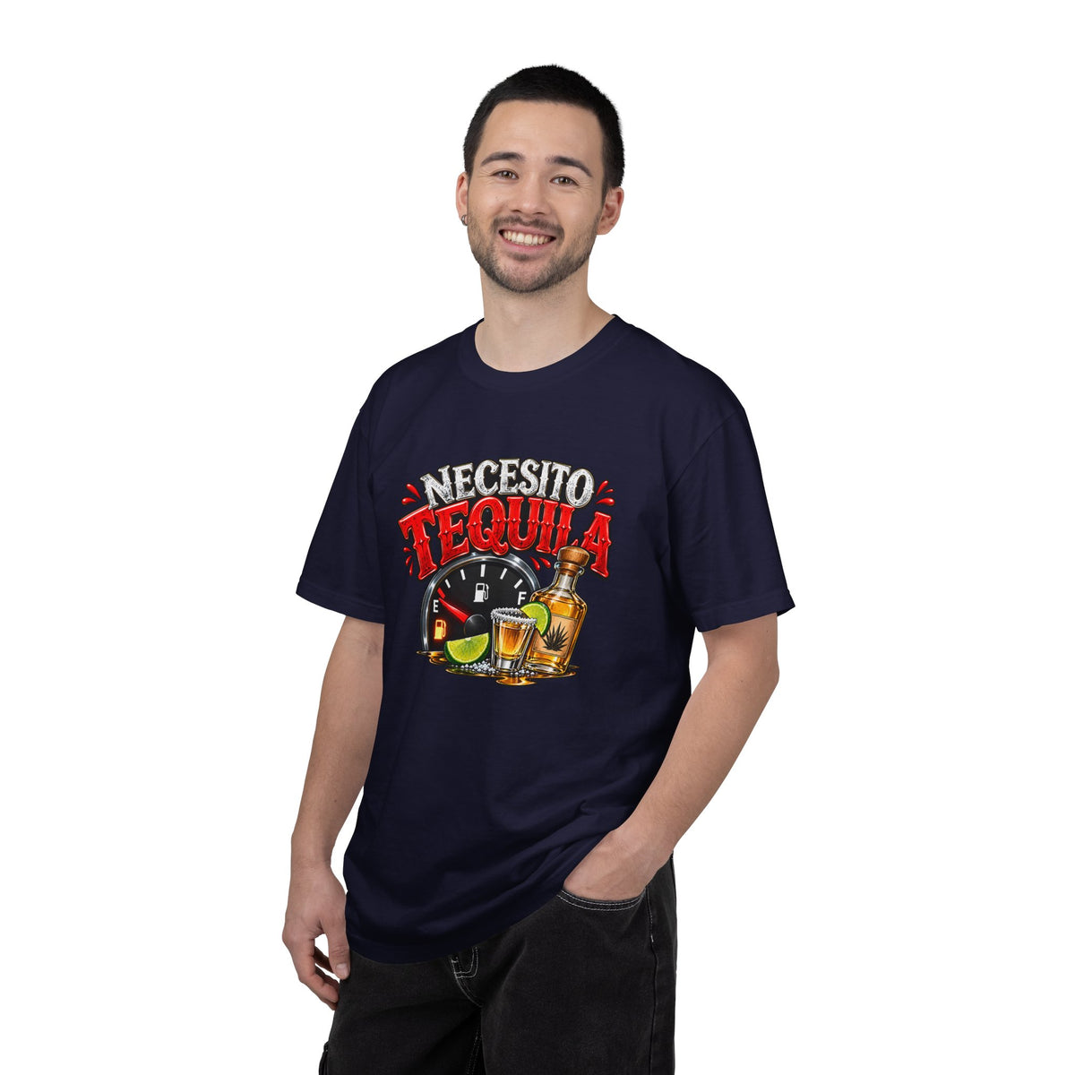 Necesito Tequila T-shirt | Tequila Bottle & Shot Glass Illustration
