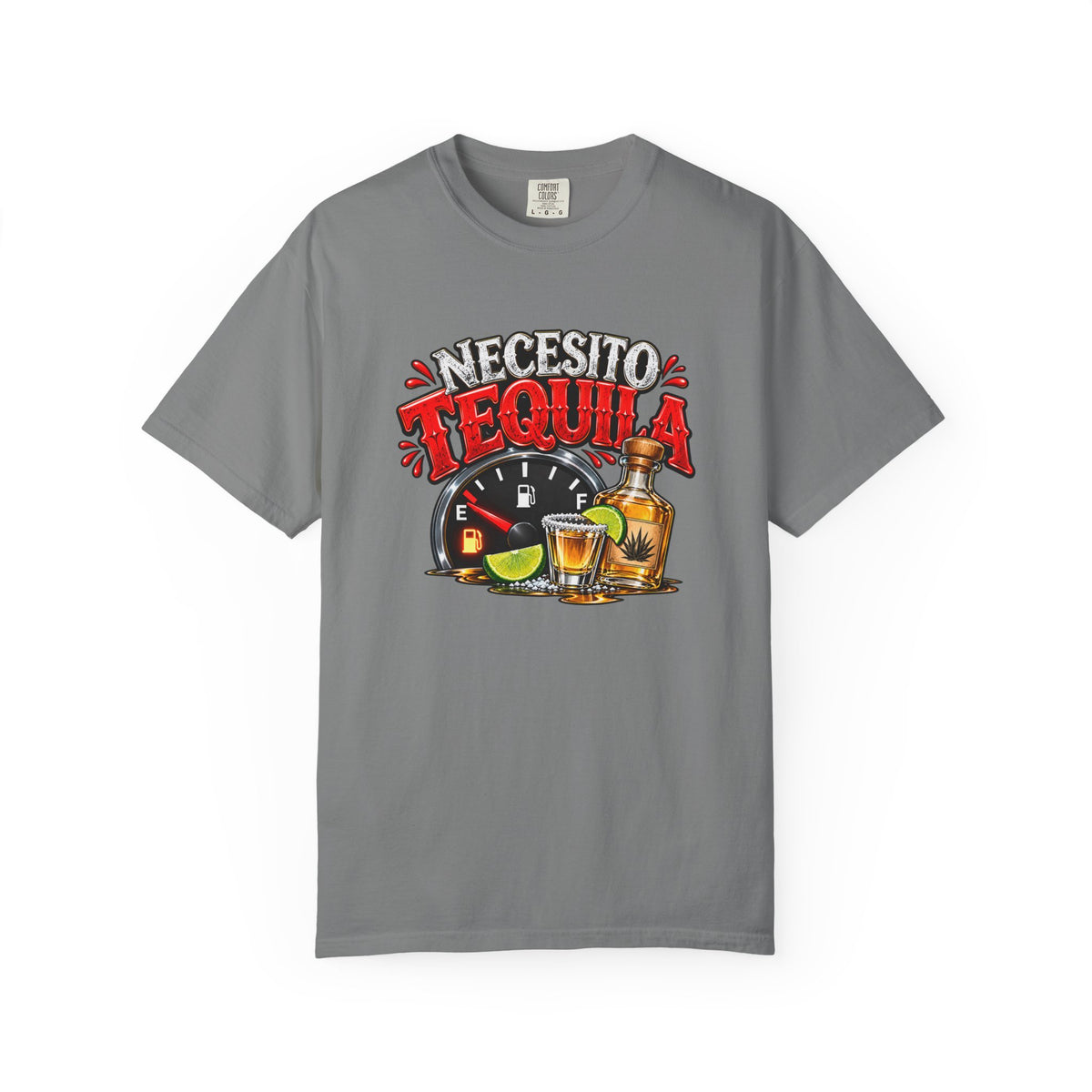 Necesito Tequila T-shirt | Tequila Bottle & Shot Glass Illustration