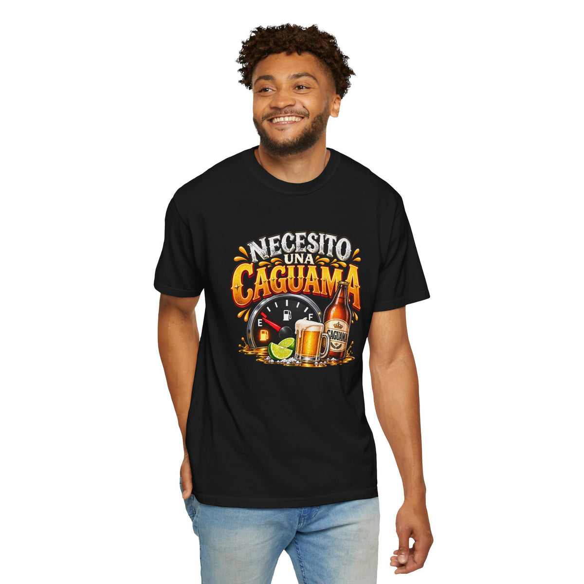 Necesito Una Caguama T-shirt | Beer Bottle, Mug & Lime Design