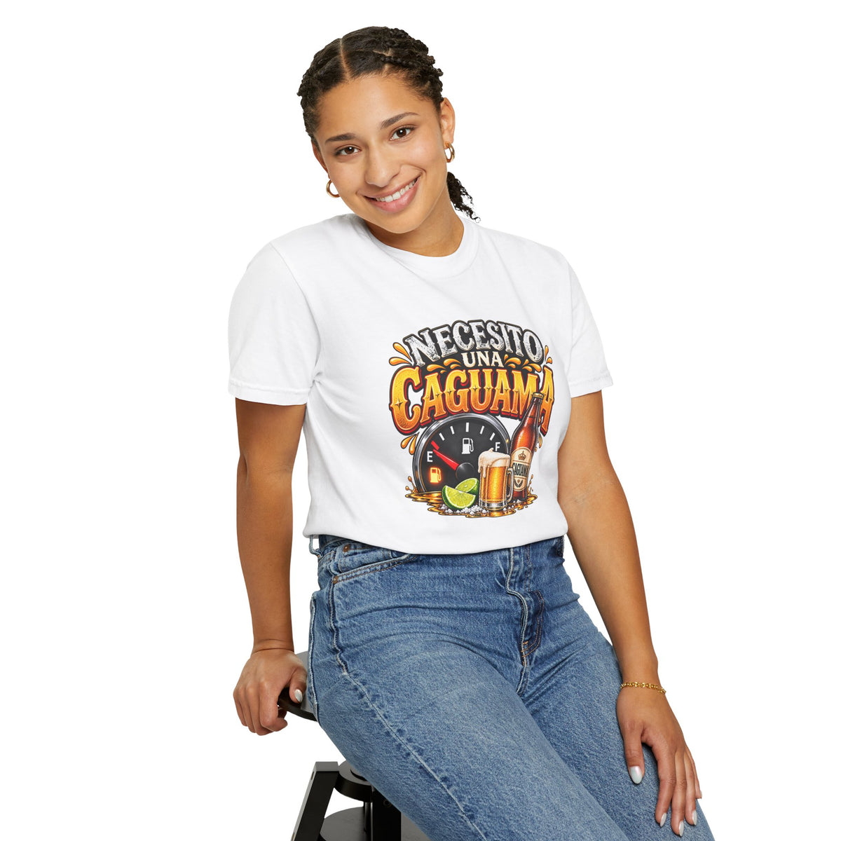 Necesito Una Caguama T-shirt | Beer Bottle, Mug & Lime Design