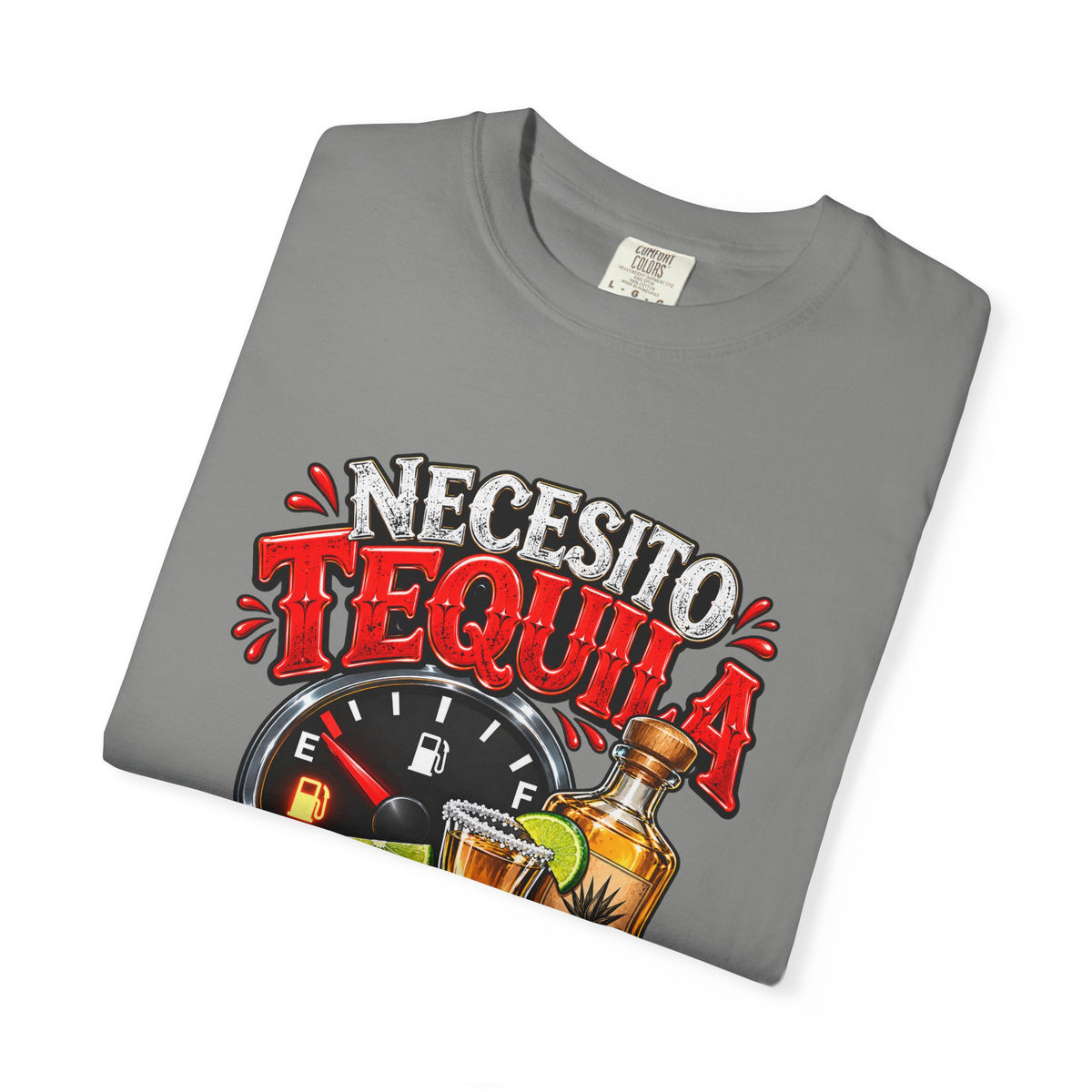 Necesito Tequila T-shirt | Tequila Bottle & Shot Glass Illustration