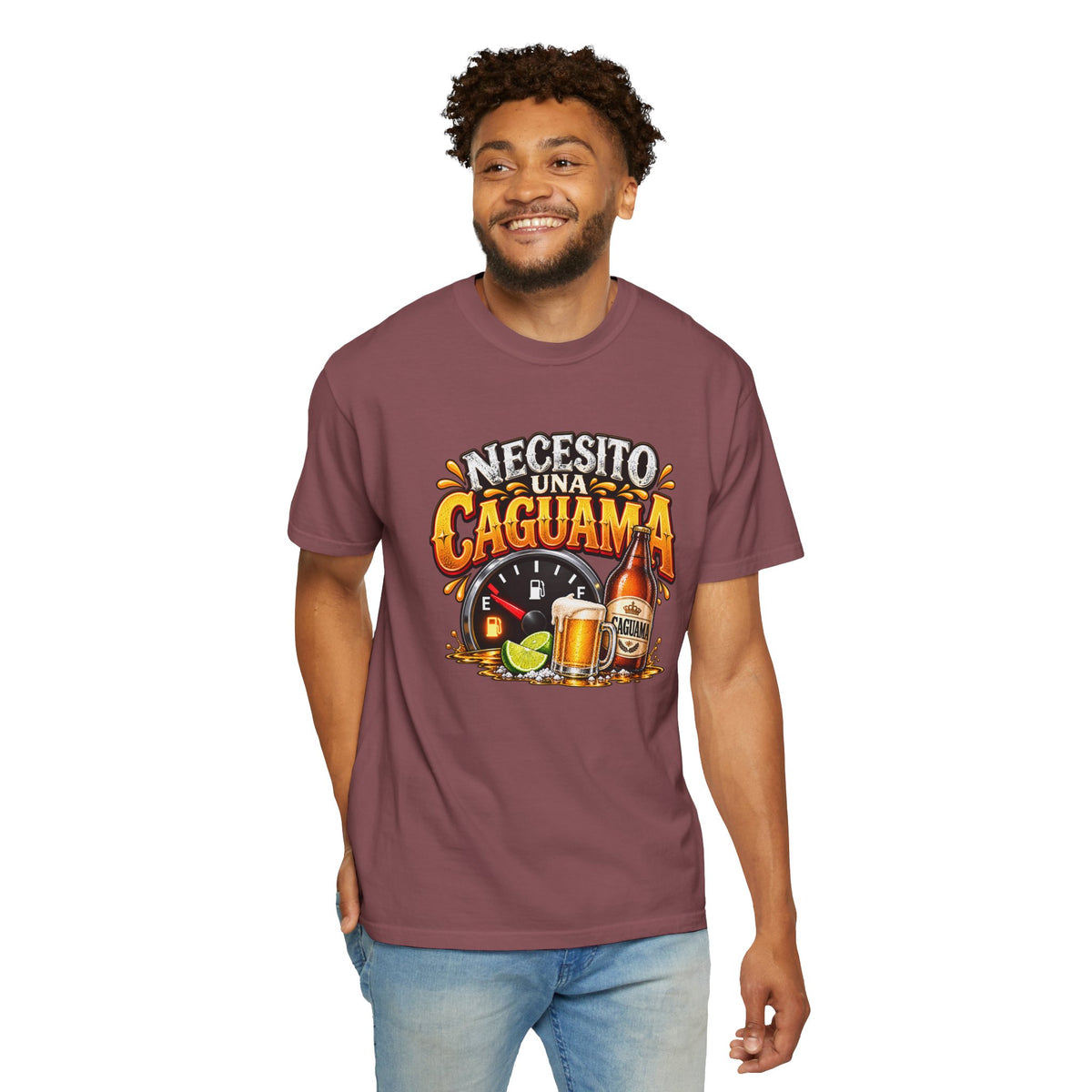 Necesito Una Caguama T-shirt | Beer Bottle, Mug & Lime Design