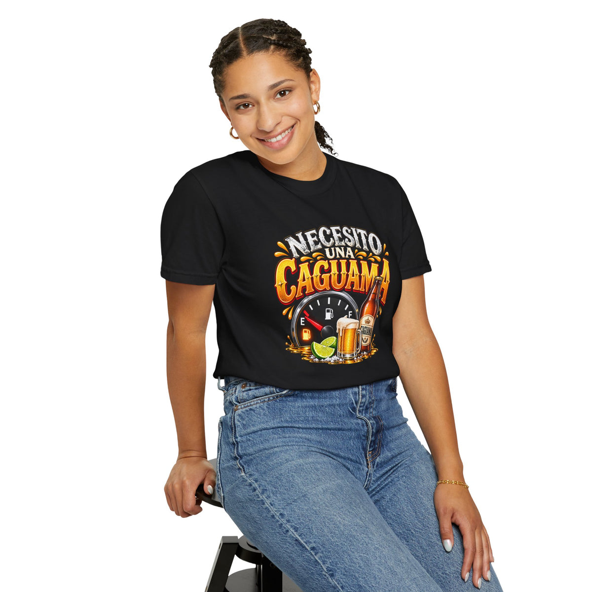 Necesito Una Caguama T-shirt | Beer Bottle, Mug & Lime Design