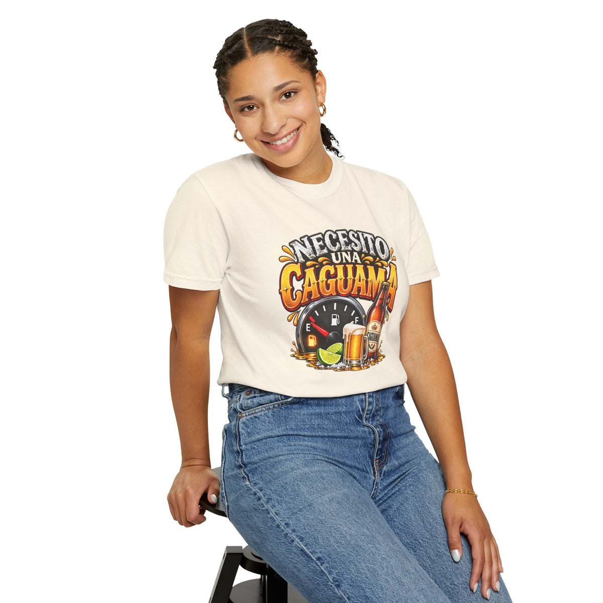 Necesito Una Caguama T-shirt | Beer Bottle, Mug & Lime Design