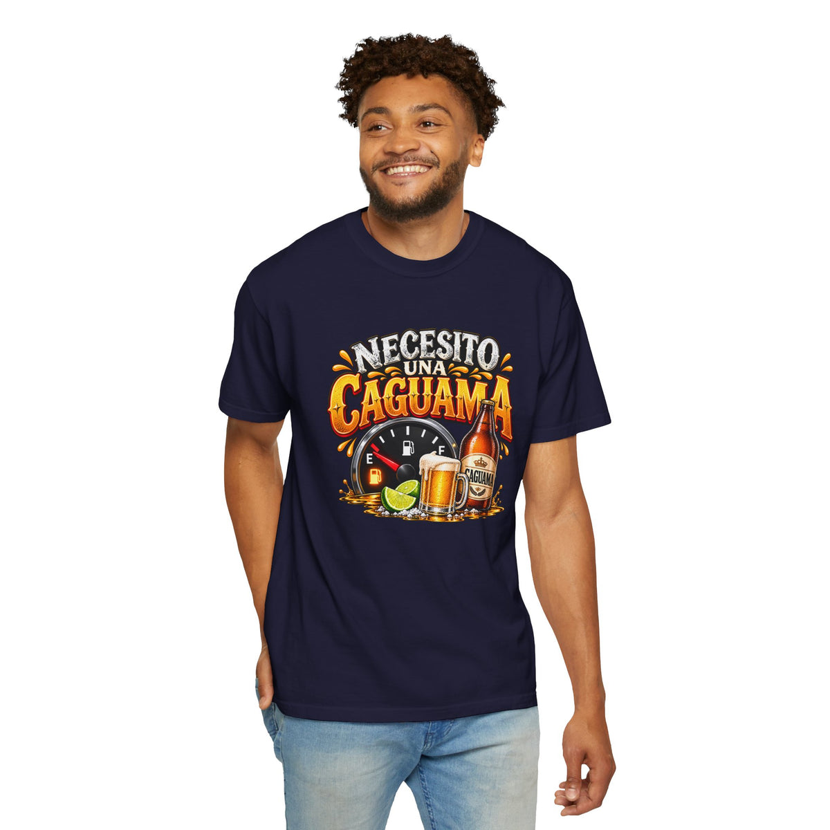 Necesito Una Caguama T-shirt | Beer Bottle, Mug & Lime Design